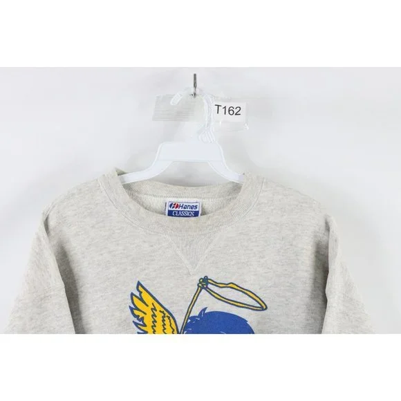 Vintage 80s Mens XL Distressed Minnesota Fighting Saints Hockey Sweatshirt USA